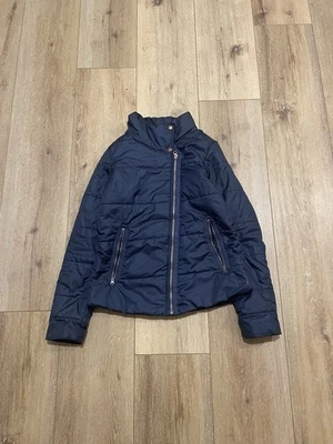 Chaqueta acolchada Y2k 2000s REI para mujer con cremallera inclinada talla pequeña azul Foto 1 de 4