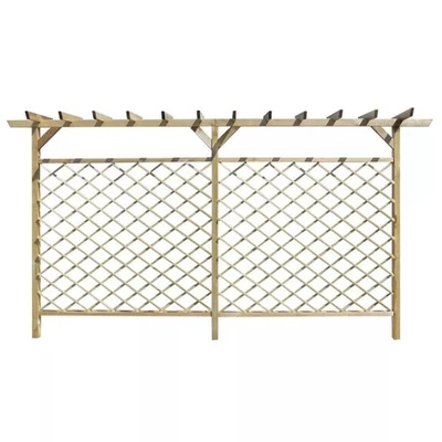Pergola Rankgitter Kiefernholz Imprägniert Rosenbogen mit Gitterzaun Rankhilfe - Bild 1 von 4
