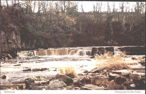 RICHMOND, WATER FALLS, Yorkshire - Vintage POSTCARD - Picture 1 of 2