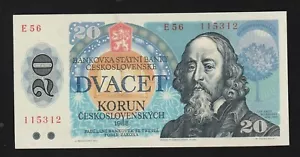 Cecoslovacchia, 20 corone, 1988, P-95b, banconota UNC, serie-E56 - Foto 1 di 2
