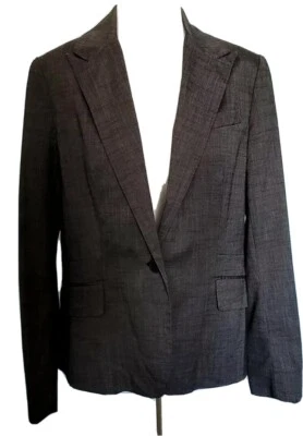 New York & Co Stretch Women’s Gray Charcoal One Button Jacket Work Blazer Suit - Изображение 1 из 4