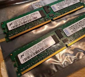 1GB (512MBx2) MICRON MT18HTF6472Y-40EA2 DDR2 1Rx4 PC2-3200R-333-11-C0 400MHz ECC - Picture 1 of 1