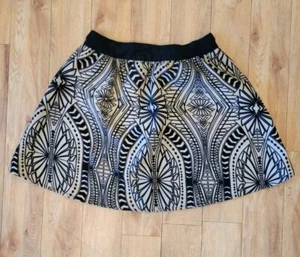 Falda Flying Tomato Línea A Talla M Tostada Negra Boho Azteca Cóctel Fiesta Terciopelo Usada en Excelente Condición - Imagen 1 de 6