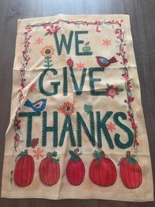 Give Thanks, Thanksgiving Garden Flag, 18x12" - Picture 1 of 2