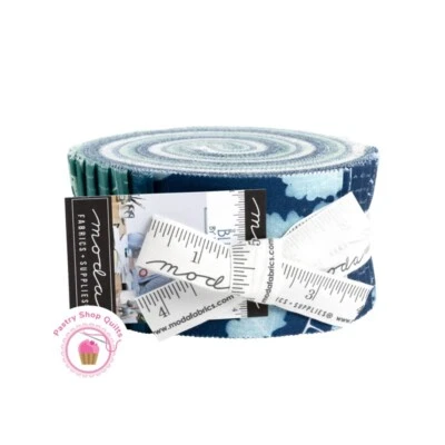 Moda BLUEBELL Janet Clare JELLY ROLL 40 strips Quilt Fabric - Image 1 of 4