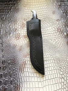 Fixed Blade Leather Knife Sheath Black for Buck 102 Woodsman black - Picture 1 of 4