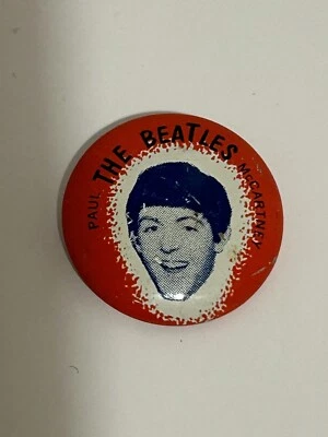 Beatles, Paul McCartney, 7/8" Música Vintage Pin-Back Botón - Green Duck Co. 1964 Foto 1 de 4