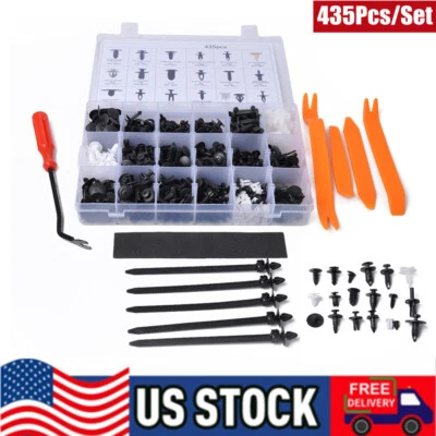 435× Door Panel Retainer Push Pin Trim Rivet Screw Clips Fastener w/Tool 19Sizes - Image 1 of 4