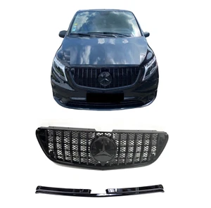 Calandre Mercedes Vito w447 2014 à 2024 full noir avec logo 3D - Picture 1 of 4