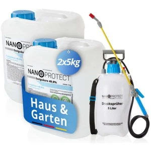 Nanoprotect Essigsäure Klimaneutral 49,9% | 10 kg + Drucksprüher | Entkalker - Bild 1 von 10