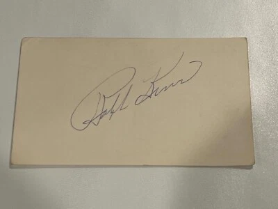 Ralph Kiner Hand Signed 3x5 Cut Index Card MLB HOF - Image 1 of 2