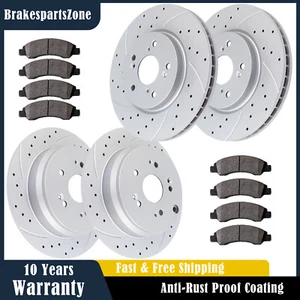 Fit for Honda CR-V 2007-2016 Front and Rear Slotted Brake Rotors Pads Kit Brakes - Picture 1 of 7
