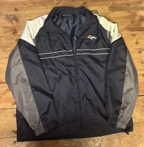 Chaqueta DE COLECCIÓN Denver Broncos Adulto Grande Azul Blanco NFL Fútbol Abrigo Hombres - Imagen 1 de 5