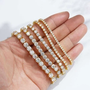5.55Ct 100% Natural Round Diamond Tennis Bracelet 18K Yellow Gold -Ready To Ship - Picture 1 of 17