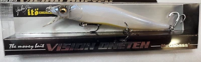 NEW Megabass Ito Vision Oneten 110 French Pearl OB Suspending Jerkbait White - Image 1 of 4