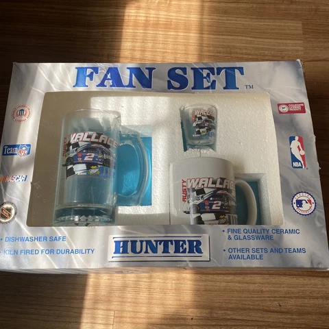 Nascar Rusty Wallace Fan Set by Hunter - Beer Mug, Coffee Mug and Shot Glass Cover