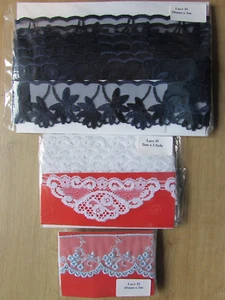 Lace for sewing/trimming: blue (45mm), dark blue (50mm) & white (50mm) wide - Picture 1 of 4