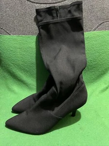 Ruby & Bloom Black Holden Stretch Knee High Point Toe High Heel Boots Sz 9 - Picture 1 of 4