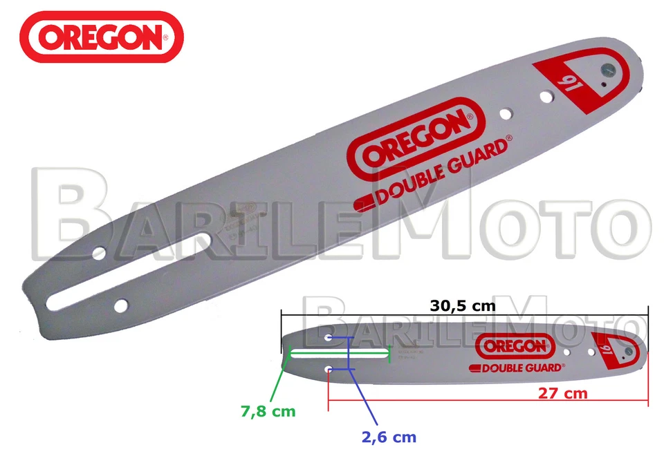 Barra / Lama 10" - 25 cm Catena Motosega 40 Maglie - Passo 91 OREGON 100SDEA041