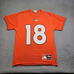 Peyton Manning Shirt Youth Medium Orange Short Sleeve Broncos Crew Neck Boys - Picture 1 of 13