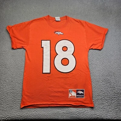 Camisa Peyton Manning juvenil laranja média manga curta broncos gola redonda masculina - Imagem 1 de 4