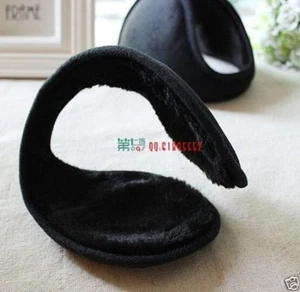 Men Black Fleece Earmuff Winter Ear Muff Wrap Band Warmer Grip Earlap Gift - Picture 1 of 3