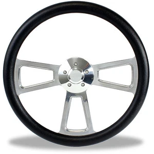 18" Polished Billet & Black Steering Wheel for Peterbilt, Kenworth Big Rig Truck - Foto 1 di 12