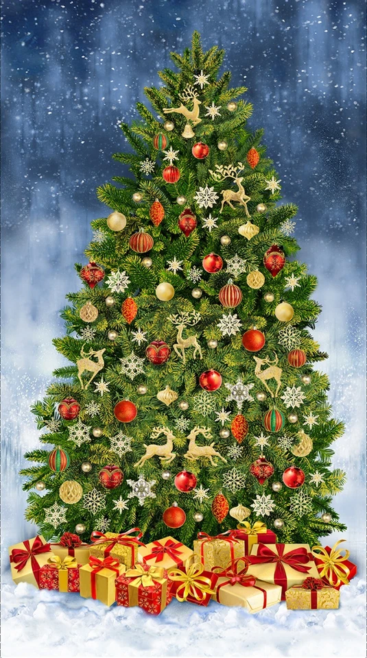 Christmas Magic Fancy Christmas Tree From Timeless Treasures 24 x 44 - Image 1 of 2