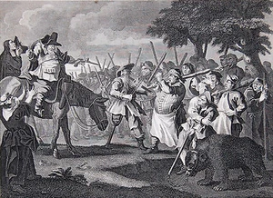 Original Gravur entworfen von WILLIAM HOGARTH für Hudibras erstes Abenteuer - Bild 1 von 8