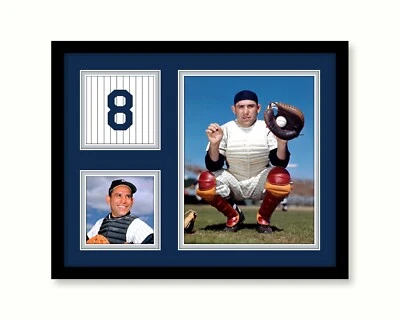 Framed YOGI BERRA Collage Photo Picture NEW YORK YANKEES Baseball 8x10 11x14 *Y5 - Image 1 of 4
