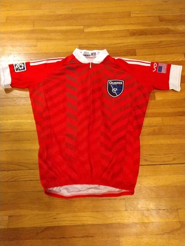 Men's Vomax MLS San Jose Earthquakes Short Sleeve Cycling Jersey Size S Cover