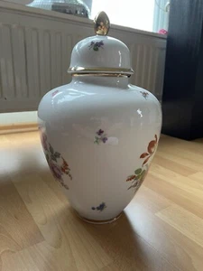 Deckelvase Bodenvase Mitterteich Porzellan Blumen-Dekor Top Zustand - Bild 1 von 8