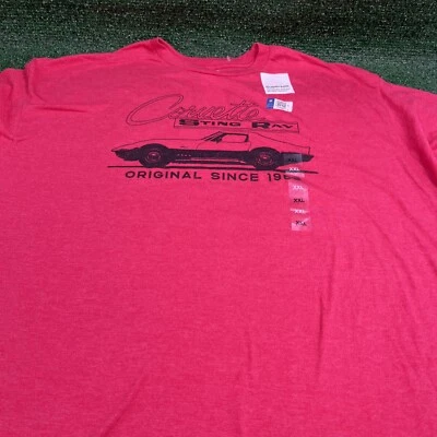 GM официальный Corvette 1963 Sting Ray футболка мужская XXL красный короткий рукав новый с Ярлыками - Изображение 1 из 4