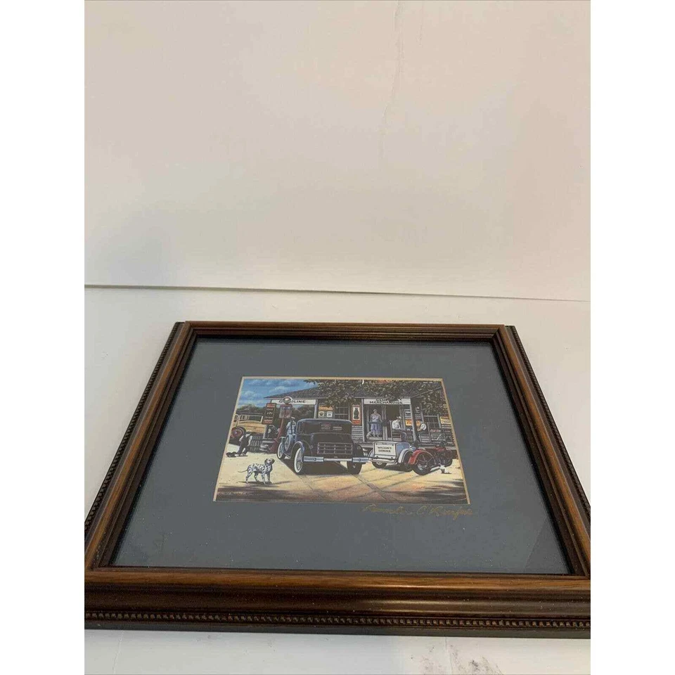 Pamela Renfroe Looking Back Gas General Store Signed Framed Matted 1993 Vtg - Image 1 of 4