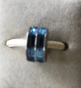Authentic Chamilia Double Baguette Blue Swaroski Crystal Bead NWOT - Picture 1 of 2