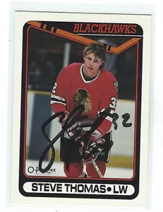 Steve Thomas Signed 1990/91 O-Pee-Chee Card #92 - Picture 1 of 1