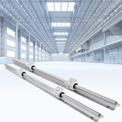 VEVOR 2X SBR20 650-2200mm Linear Rail Fully Supported Shaft Rod with 4X SBR20UU Block