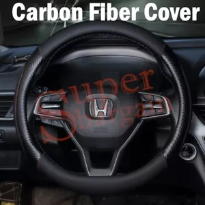 Car steering wheel cover Black & Red Stitching Steering wheel cover PU Leather - Picture 1 of 5