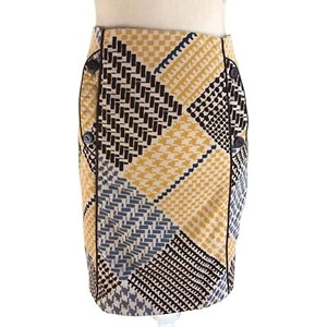 Maeve Anthropologie Multi-Color Retro Print Velvet Pencil Skirt Size 2 - Picture 1 of 7
