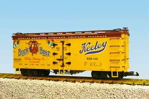 USA Trains G Scale U.S. REEFER CAR R16408 Bock Beer Yellow/BC Red - Picture 1 of 1
