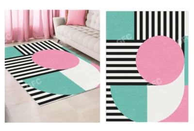 Baby pink&blue 8x10 Area Tufted rug woolen Area Rug Hand tufted Rug For Any Room - Image 1 of 4