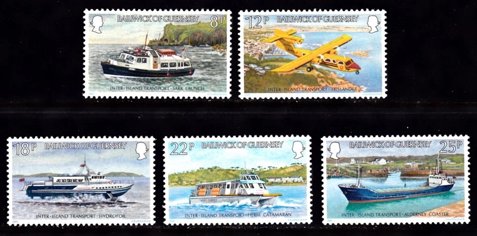 GUERNSEY #227-231 MNH INTERISLAND TRANSPORTATION - Image 1 of 1