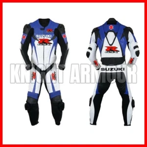 NEW RACING 1 PIECE MOTORCYCLE MOTORBIKE MOTO GP BIKER REPRO LEATHER SUIT - Picture 1 of 5