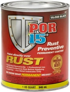 POR-15 45004 Gloss Black Rust Preventive Paint - 1 Quart New - Picture 1 of 2