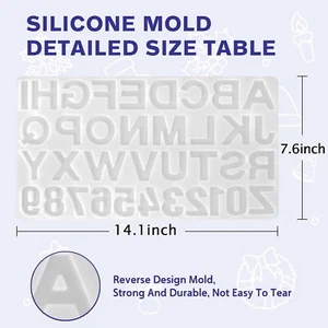 Silicone Alphabet Resin Mold, Letter Number for Epoxy Molds DIY Making Keychain - Picture 1 of 1