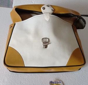NOS YEARS 60s – 70s RARE OLD BICYCLE BAG CANVAS PLASTIC BORSA BICI VINTAGE - Picture 1 of 7