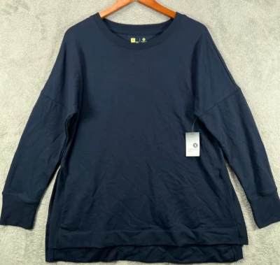 Xersion NWT Womens Medium Sweatshirt Navy Blue Lounge Tunic Sweater Long Sleeve - Image 1 of 4
