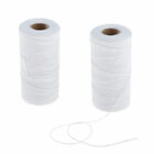 2Pcs White 0.1cm  Pure Cotton Loom Warp Thread Perfect Weaving Carpet