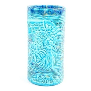 Wendy Cevola Hawaiian Hut West Sacramento Home Tiki Mug Crawl 2012 Glossy Blue - Picture 1 of 8