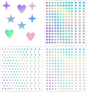 1800Pcs Mini Holographic Stickers, Glitter Foil Shiny Small Stickers Self-Adhesi - Picture 1 of 12